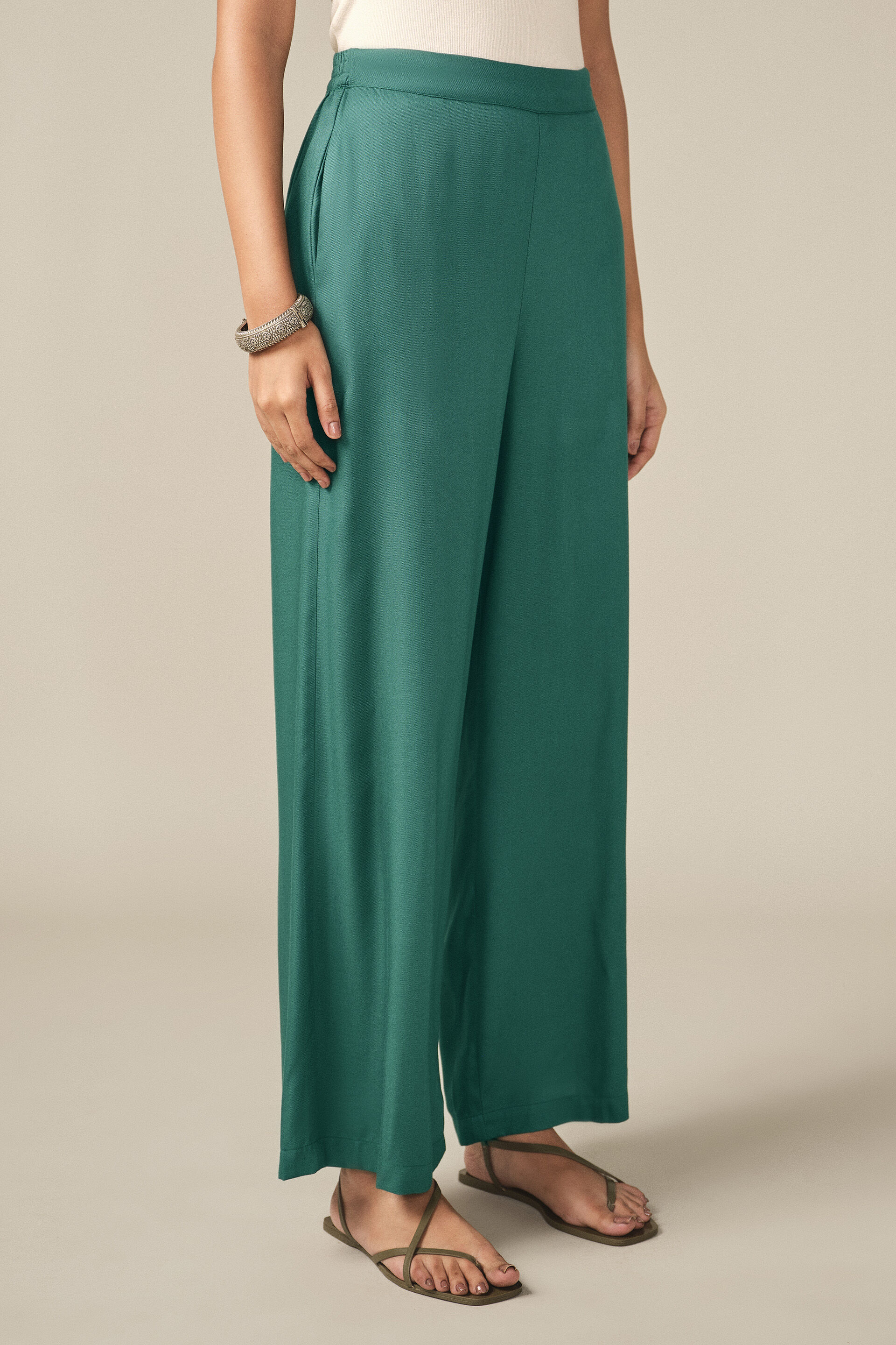 Flowy Pants in Teal, Teal, image 2